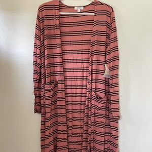 Lularoe Sarah cardigan medium pink and black